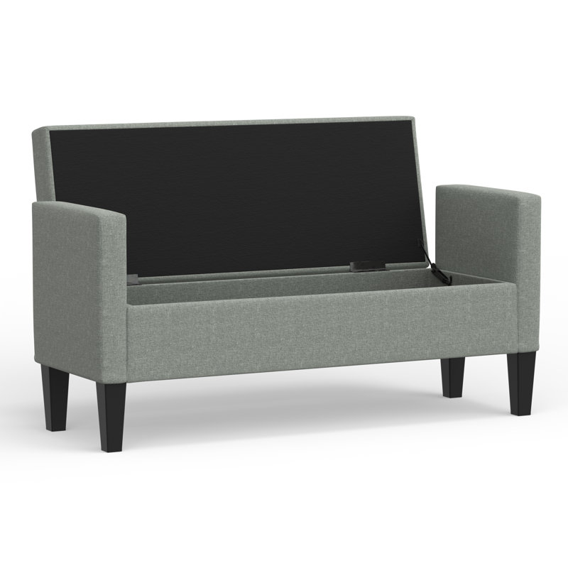 Banc de rangement à couvercle rabattable rembourré, Pierre, H 24 po x l 51,77 po x P 17,8 po