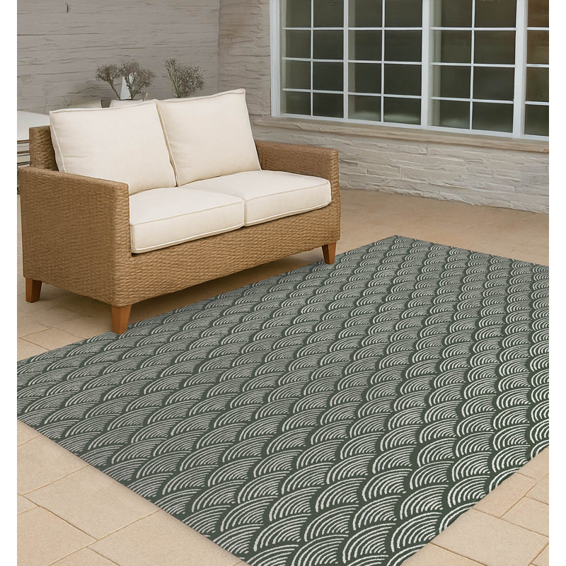 Tapis d'extérieur antidérapant Rolling Waves, Rectangulaire 2 pi x 3 pi