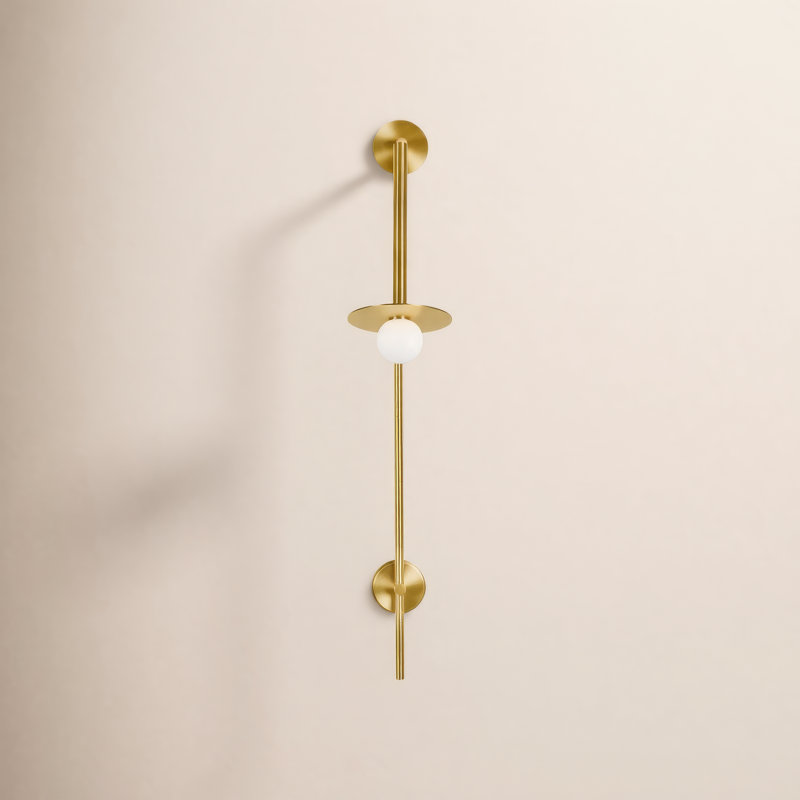 Nodes 1 - Light Swing Arm, Burnished Brass, 48.38" H x 8" W x 19.88" D