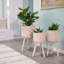 Neutral Boho Wicker Planter Stand Set, Versatile Indoor Garden Decor-145217746-145217757