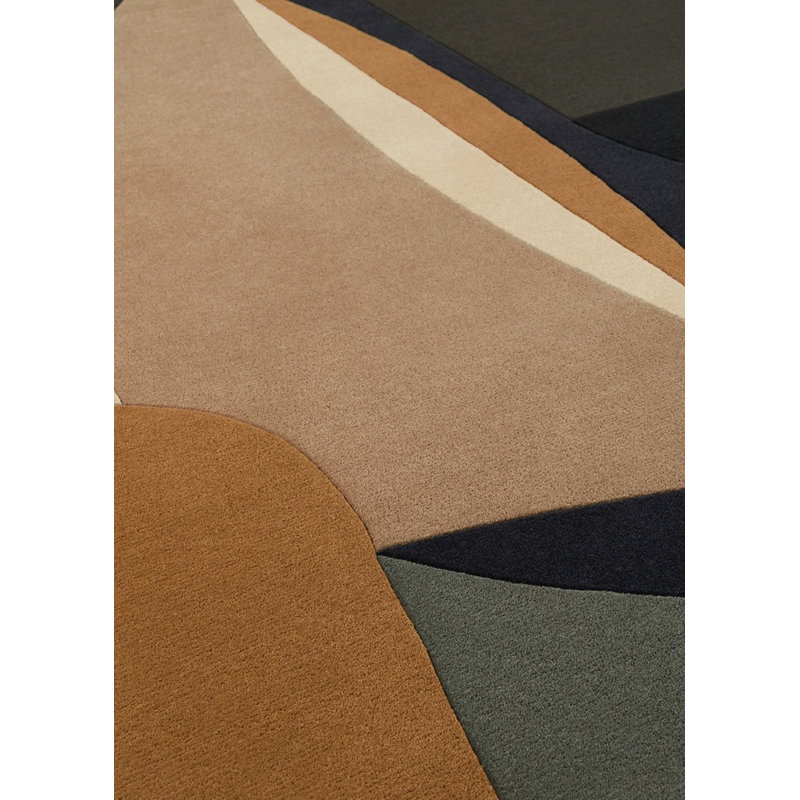 Polia Hand Tufted Wool Abstract Area Rug, Oval 5'11" x 8'11"