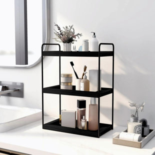 Bathroom Countertop Storage Shelf, Metal Makeup Organizer And Storage Box,  2-tier Vanity Makeup Storage Shelf For Skincare And Cosmetics, Iron Vanity  Bathroom Countertop Storage Shelf (black)