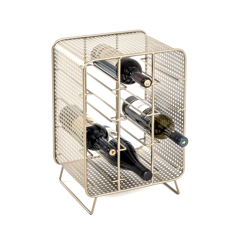 Dunnell Floor Wine Bottle Rack, Gold