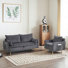 Ensemble de salon 2 pièces rembourré avec rangement, fauteuil simple et canapé 2 places