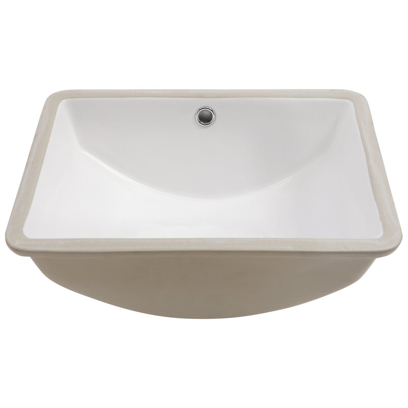 Lavabo de salle de bain encastré en céramique blanche de qualité supérieure avec trop-plein - 18,5 po x 14 po, moderne pour la maison et le restaurant, élégant, 18,5 po x 14 po