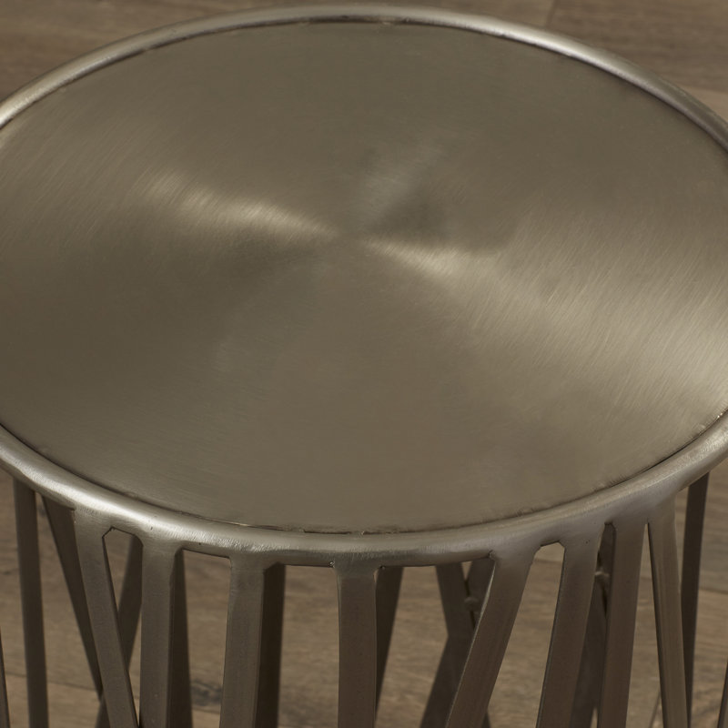 Kruse Iron 15.5"W Drum Side Table