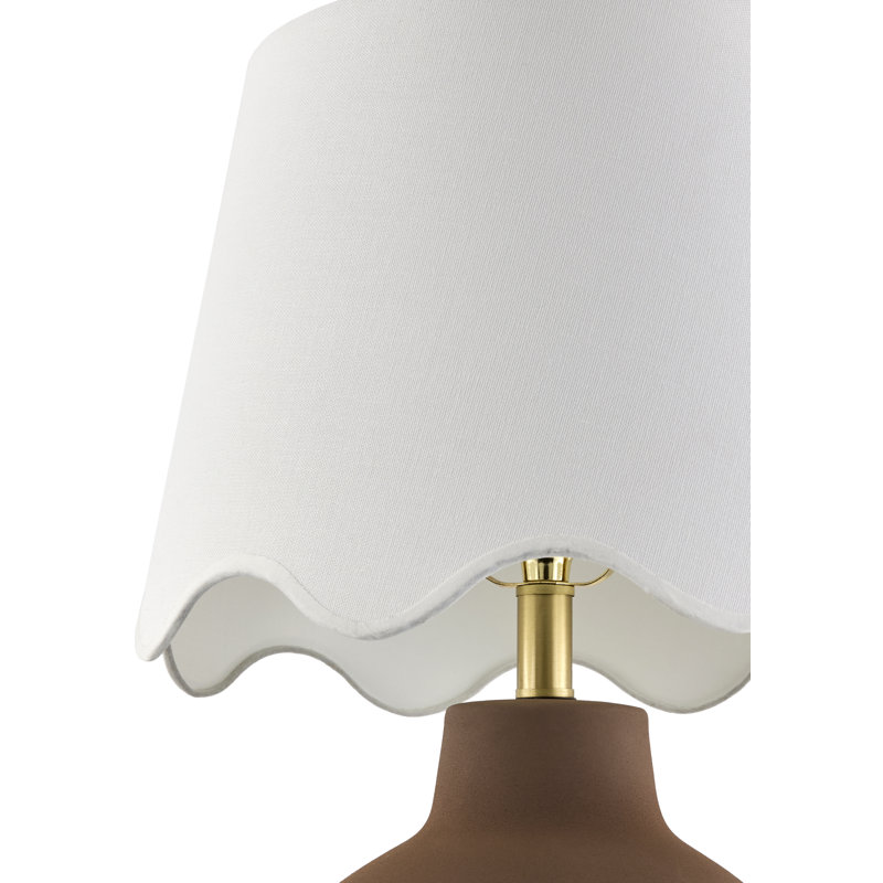 Ganza Table Lamp, Dark Brown, White