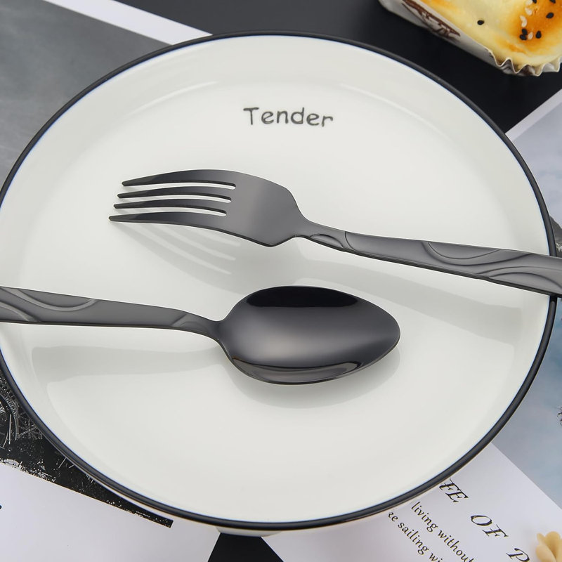Black Silverware Set, Black