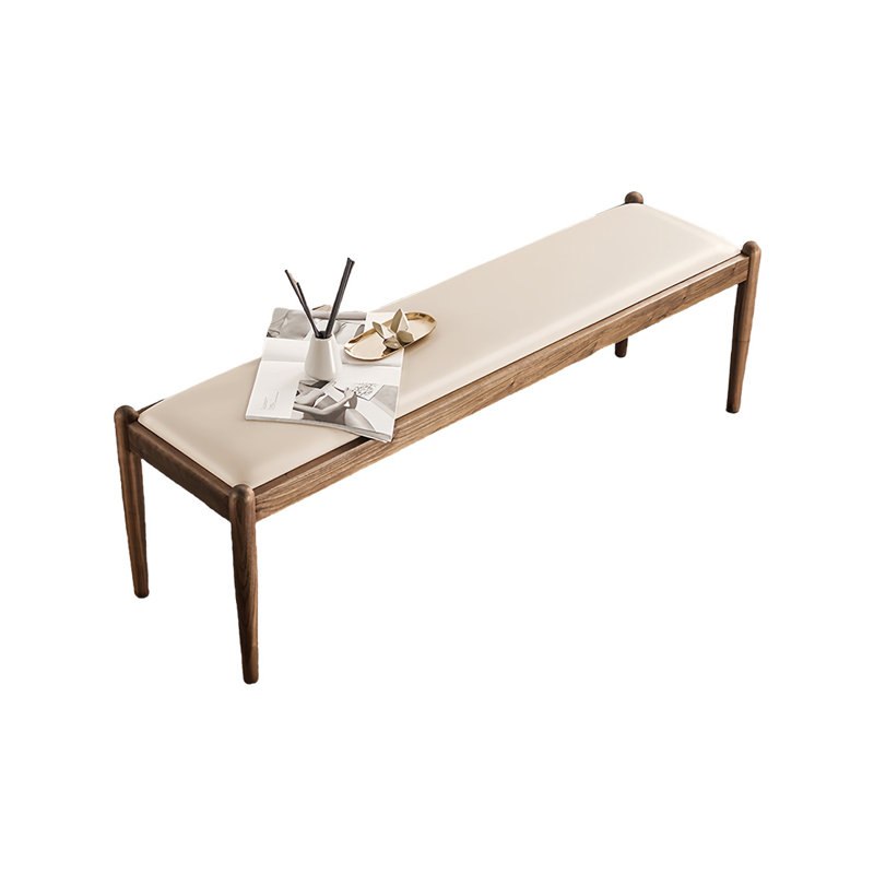 Banc rembourré Naija, Beige, H 17,32 po x l 59,05 po x P 15,74 po