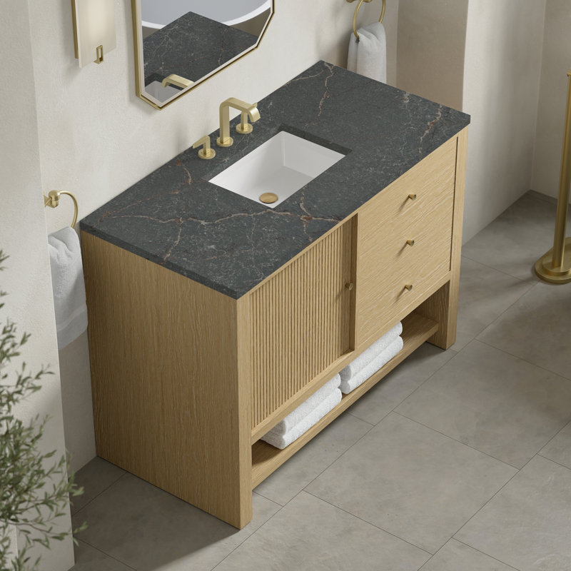Marigot 48'' Single Bathroom Vanity with Top, Parisien Bleu, 8" Widespread