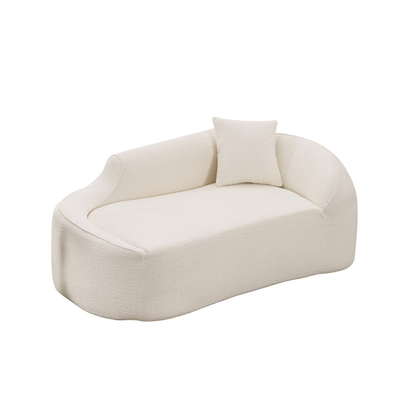Upholstered Chaise Lounge Chair Indoor With Pillow Chenille Chaise Lounge Fluffy Reading Chairs For Office Living Room Bedroom Relaxing