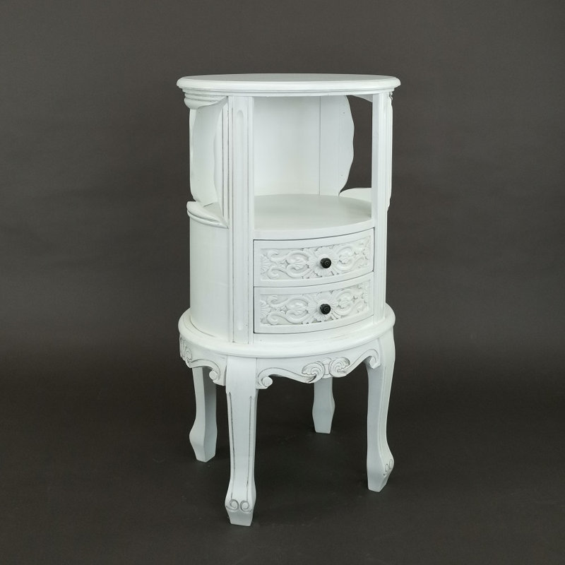 Gabryella Solid Wood 2 - Drawer Single, White