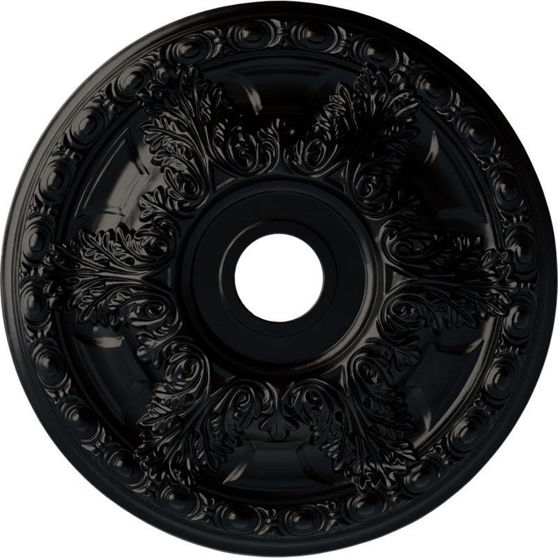 Plafonnier Endurathane, Noir de jais, H 23,38 po x l 23,38 po x P 2,5 po