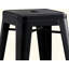 Tabourets de bar contemporains rétro en métal sans dossier - tabouret de bar de cuisine, hauteur de 24 pouces - ensemble de 2 - noir mat