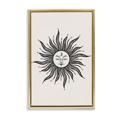 Cream & Black Sun Floater Canvas by JJ Design House LLC
