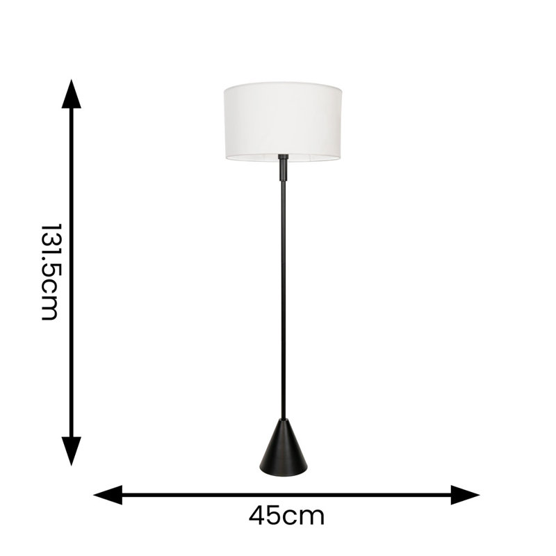131.5cm Matte Traditional Floor Lamp, White