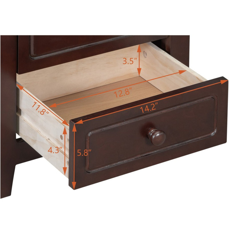 Chatham 2 - Drawer Solid Wood Nightstand, Coffee