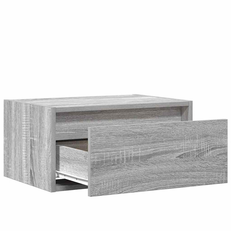 Darshay 51cm W Manufactured Wood Bedside Table, 2, Grey Sonoma