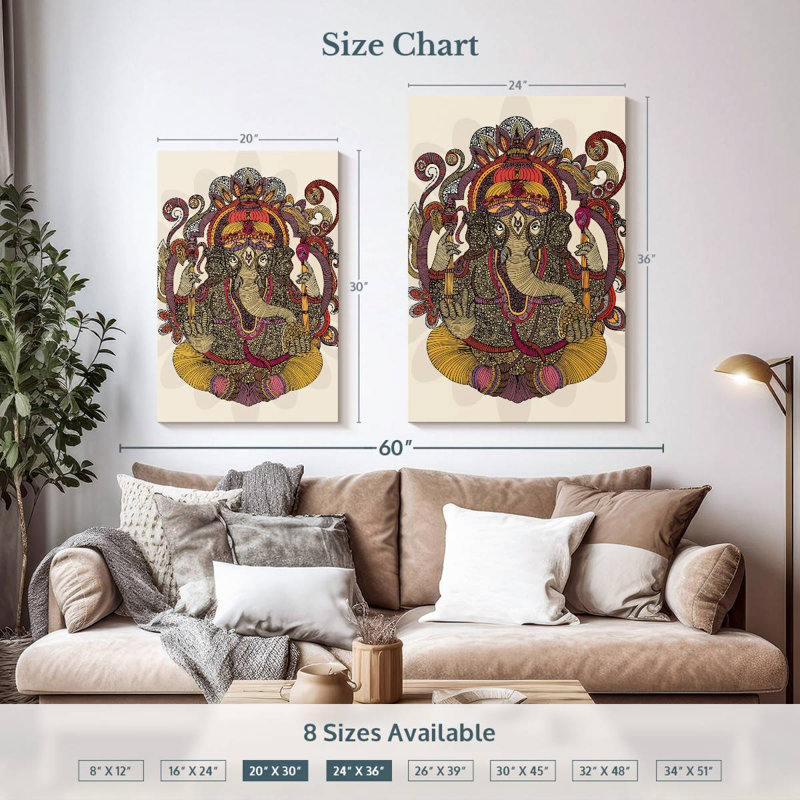 Couleurs Adella Ganesha, H 36 po x l 24 po