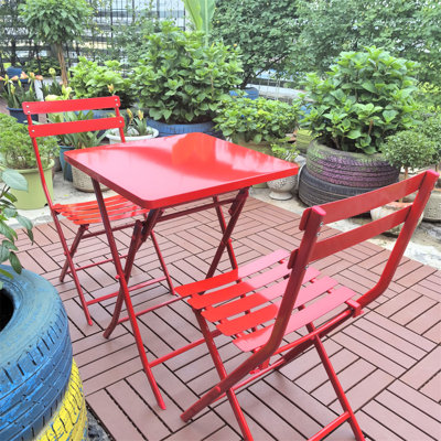 Ensemble bistro 3 pièces de table carrée pliable et chaises