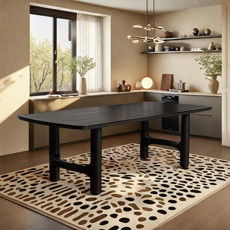 Stable and durable large dining table, 29.52"H x 62.99"L x 35.43"W