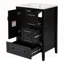 Meuble-lavabo noir élégant avec lavabo, tiroirs à fermeture en douceur et armoire pour un rangement efficace et une conception élégante