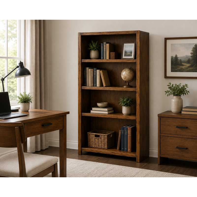 McKaylah Bookcase, European Ash, (3 Shelf) 60” H x 32” W x 13” D