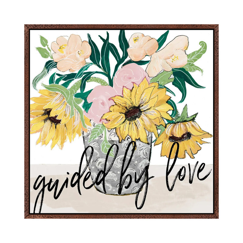 Guided By Love by Robin Maria - Painting on Canvas, 45.72 cm H x 45.72 cm W, Brown Floater Frame