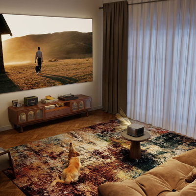 Tapis de 5 x 7 pi lavable à la machine, tapis d'aspect cachemire avec envers antidérapant et bordure durable, tapis de style rétro convenant au salon, à la chambre à coucher et à la salle à manger