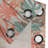 Dakota Fields Hawaiian Summer Grommet Curtain Art Psychedelic 50" x 84" Coral Cadet Blue-238892276
