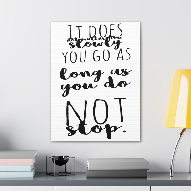 " Does Not Matter How Slowly Motivation ", 20" H x 16" W x 1.25" D
