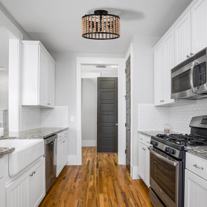 Chevery Semi Flush Mount Lighting, White/Black
