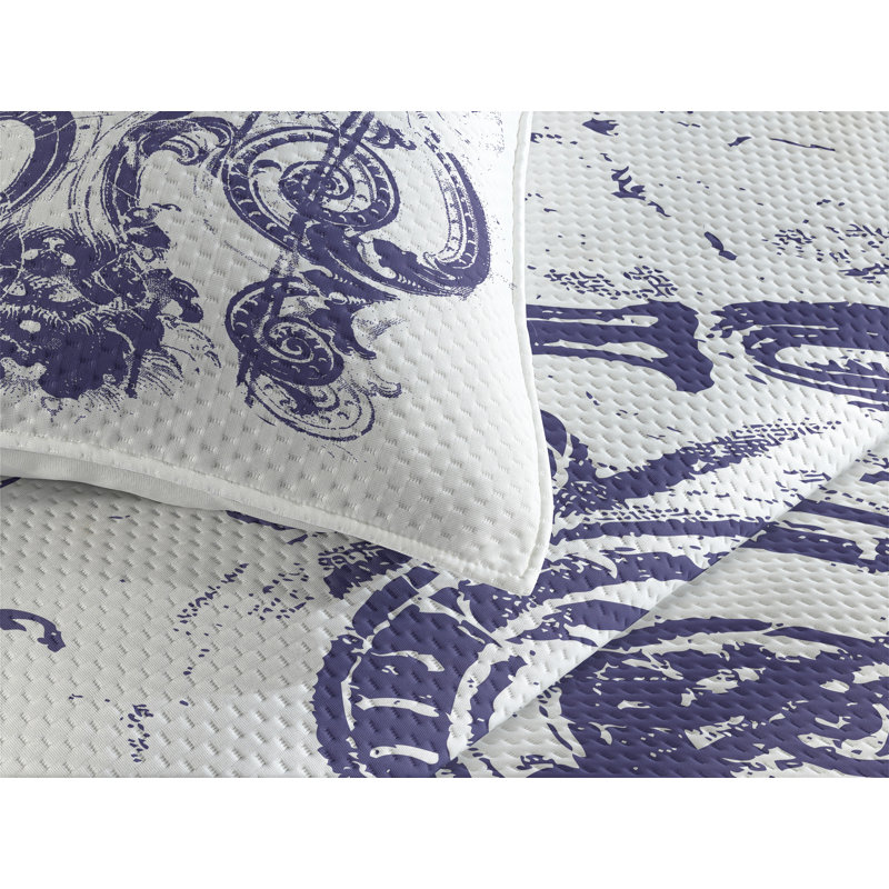 Traditional Polyester Coverlet, King Bedspread + 2 Shams
