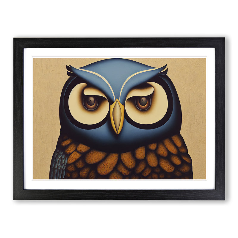 Splendorous Owl - Framed Print, Black, 46cm H x 64cm W x 2cm D