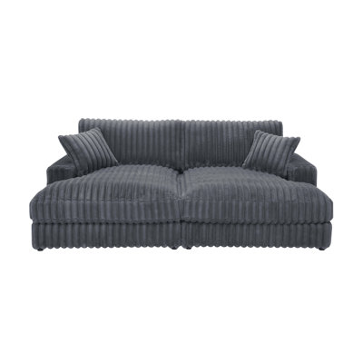 Corduroy Ridge Double Chaise Sofa by Latitude Run