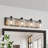 4-lamp matte black glass adjustable iron vanity light