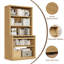 Bibliothèque standard avec foyer électrique et tablette à 5 niveaux H 71 "x l 37" Brusnice-1645121686