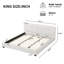 King Size Boucle Bed Frames, Upholstered Platform Bed with Curved Tufted Headboard, Soft Square Corners