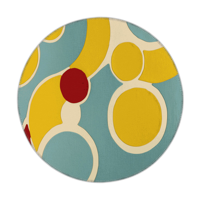 Cheeky Wiggle Indoor And Outdoor Area Rug, Round 5'