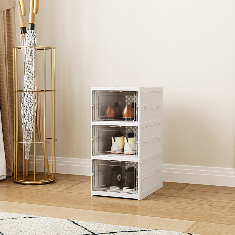 3 Pair Stackable Shoe Storage Cabinet