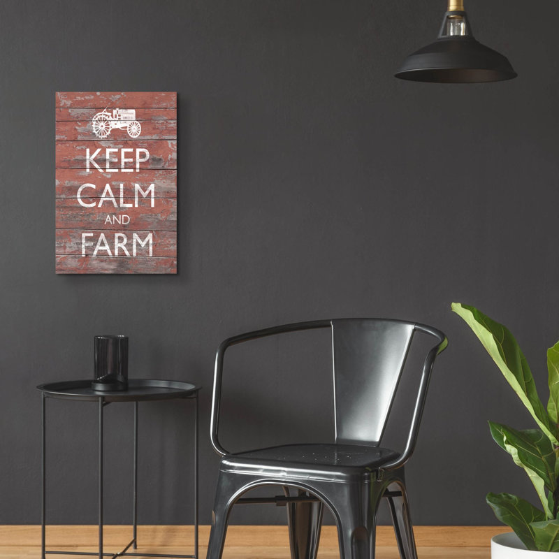 Art mural en verre épique «Keep Calm & Farm 2» par Alonzo Saunders, 16 po x 24 po, H 24 po x l 16 po