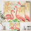 Flamants dorés dorés - reproduction d'art sur toile tendue-55949612