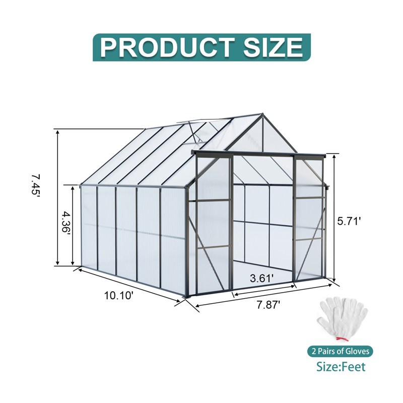 Base surélevée en polycarbonate à double porte 8X10ft