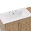 Meuble-lavabo double 84 po, 2 lavabos en céramique et comptoir en pierre d'ingénierie, grand meuble-lavabo de rangement avec boutons en métal argenté et 6 tiroirs, fermeture en douceur, bois 84 po