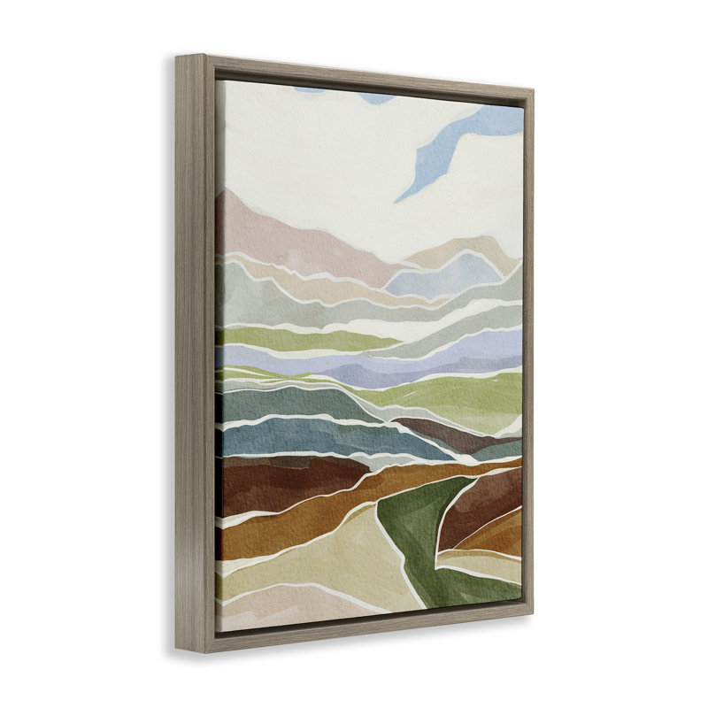 «Southwestern Canyon Rugged Stripes», art mural encadré par Nikita Jariwala, H 21 po x l 17 po
