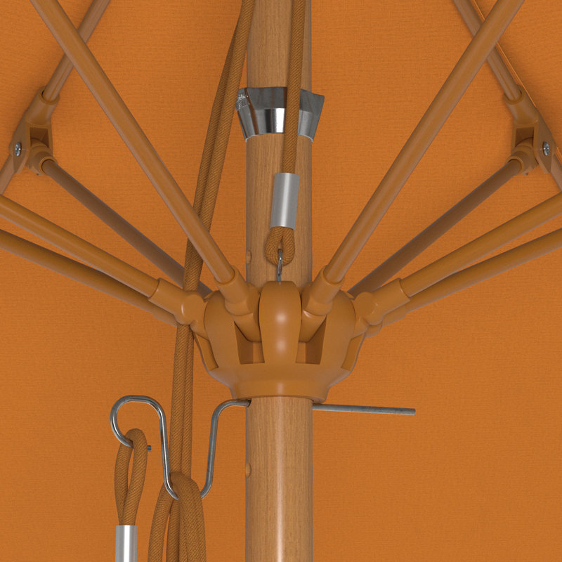 Parasol en bois de teck 11 pi, Orange