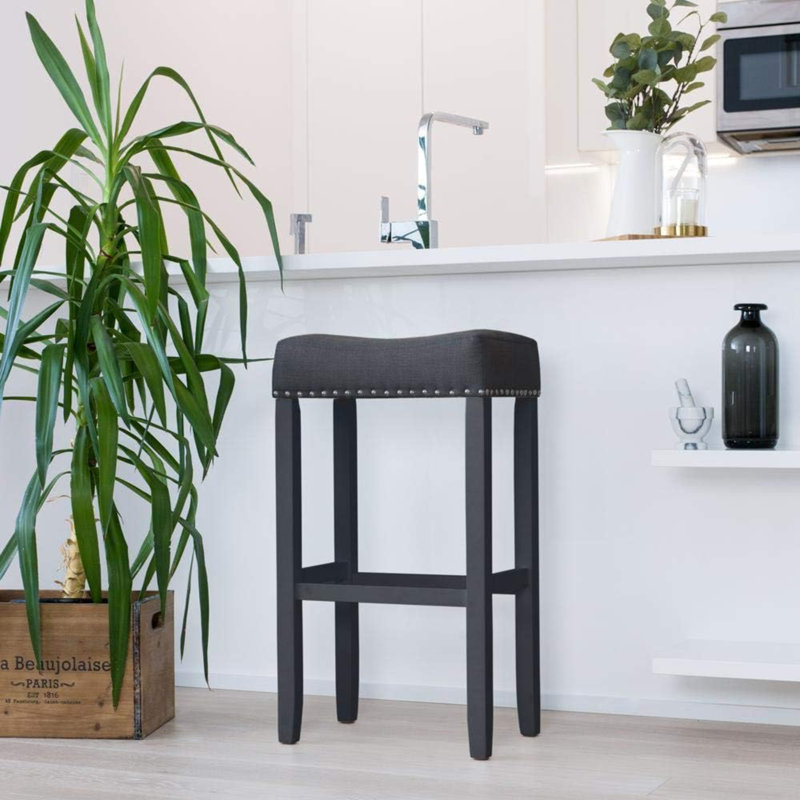 Tabouret de bar Hylie, Noir, Tabouret de bar (siège d'une hauteur de 29 po)