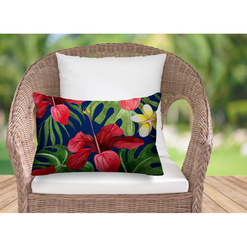 Housse et insert de coussin d'extérieur rectangulaire Koi, Bleu