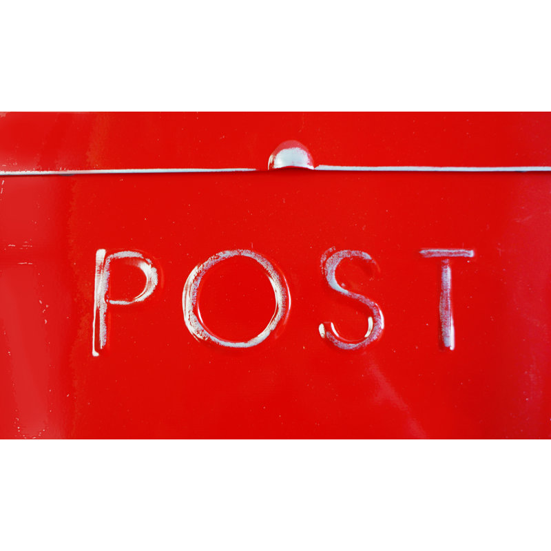 Boîte aux lettres murale poteau Euro, H 12,8 po x l 11 po x P 4,2 po, Rouge Rustique