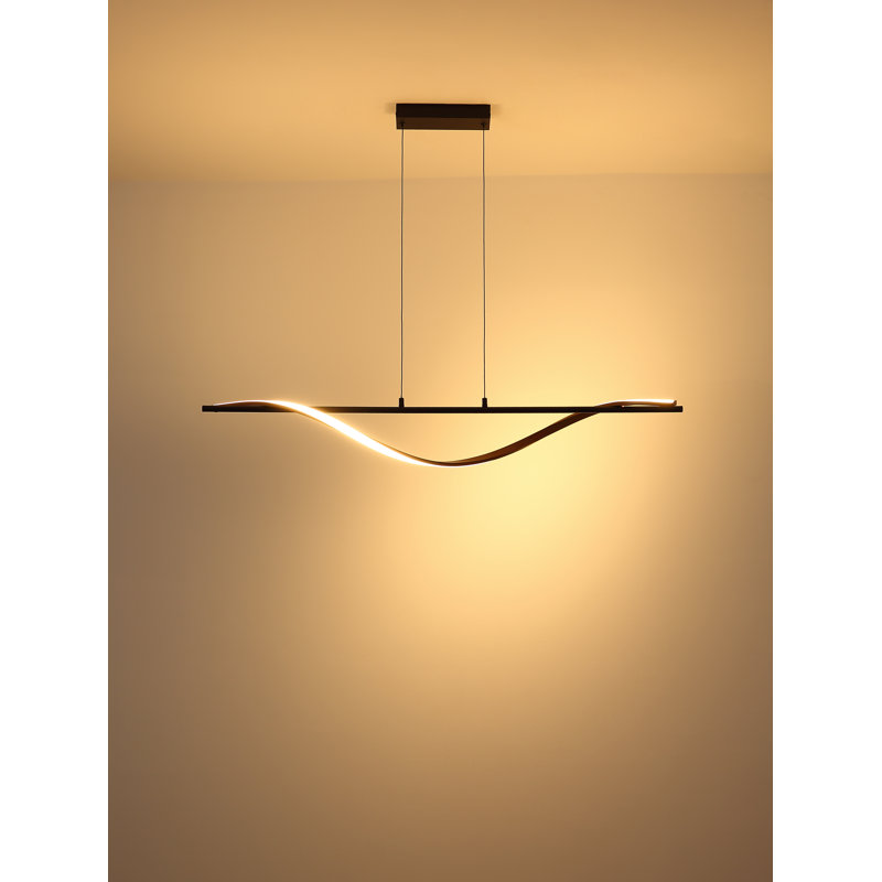 1 - Light Matte Black LED Geometric Pendant